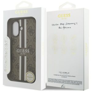 Dėklas Guess 4G Printed Stripes MagSafe Apple iPhone 17 rudos spalvos - Image 8