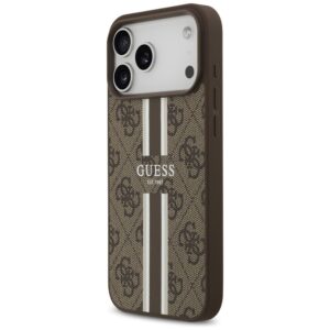Dėklas Guess 4G Printed Stripes MagSafe Apple iPhone 17 Pro Max rudos spalvos - Image 2