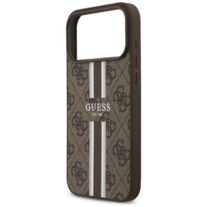 Dėklas Guess 4G Printed Stripes MagSafe Apple iPhone 17 Pro Max rudos spalvos - Image 6