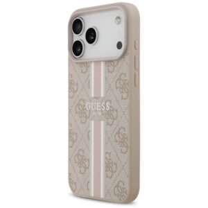 Dėklas Guess 4G Printed Stripes MagSafe Apple iPhone 17 Pro Max rožinės spalvos - Image 2