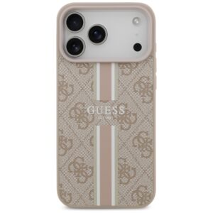 Dėklas Guess 4G Printed Stripes MagSafe Apple iPhone 17 Pro Max rožinės spalvos - Image 3