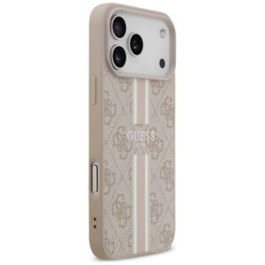 Dėklas Guess 4G Printed Stripes MagSafe Apple iPhone 17 Pro Max rožinės spalvos - Image 4