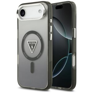 Dėklas Guess IML Gradient Triangle Logo MagSafe Apple iPhone Air juodos spalvos