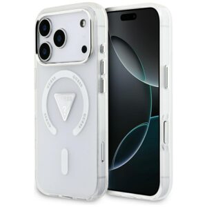 Dėklas Guess IML Gradient Triangle Logo MagSafe Apple iPhone 17 Pro skaidrus