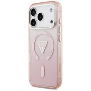 Dėklas Guess IML Gradient Triangle Logo MagSafe Apple iPhone 17 Pro rožinės spalvos - Image 2