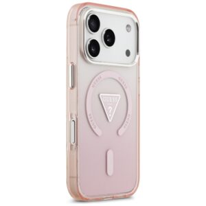 Dėklas Guess IML Gradient Triangle Logo MagSafe Apple iPhone 17 Pro rožinės spalvos - Image 4