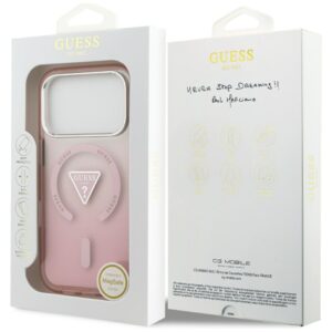 Dėklas Guess IML Gradient Triangle Logo MagSafe Apple iPhone 17 Pro rožinės spalvos - Image 8