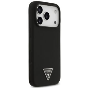 Dėklas Guess Silicone Triangle Logo MagSafe Apple iPhone 17 Pro juodos spalvos - Image 4