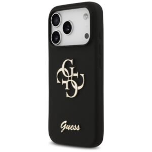 Guess Silicone Big 4G Script dėklas skirtas Apple iPhone 17 Pro juodos spalvos - Image 2