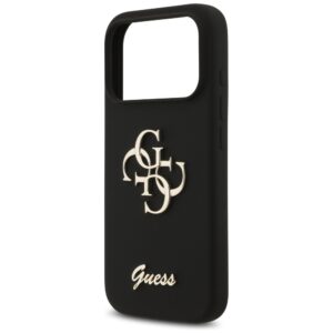 Guess Silicone Big 4G Script dėklas skirtas Apple iPhone 17 Pro juodos spalvos - Image 6