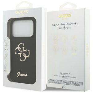 Guess Silicone Big 4G Script dėklas skirtas Apple iPhone 17 Pro juodos spalvos - Image 8