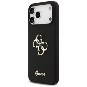 Guess Silicone Big 4G Script dėklas skirtas Apple iPhone 17 Pro Max juodos spalvos - Image 2