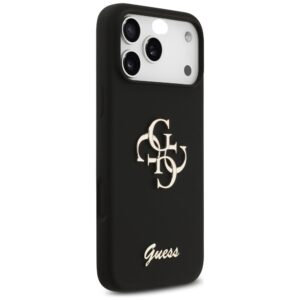 Guess Silicone Big 4G Script dėklas skirtas Apple iPhone 17 Pro Max juodos spalvos - Image 4