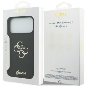 Guess Silicone Big 4G Script dėklas skirtas Apple iPhone 17 Pro Max juodos spalvos - Image 8