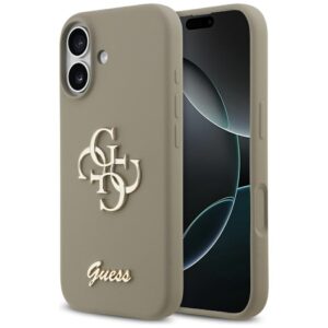 Guess Silicone Big 4G Script Dėklas Apple iPhone 17 rudos spalvos