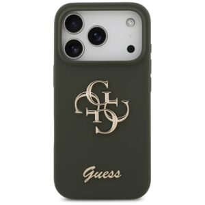 Guess Silicone Big 4G Script dėklas skirtas Apple iPhone 17 Pro khaki - Image 3