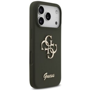 Guess Silicone Big 4G Script dėklas skirtas Apple iPhone 17 Pro khaki - Image 4