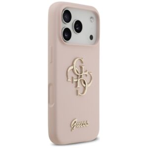 Guess Silicone Big 4G Script Dėklas Apple iPhone 17 Pro rožinės spalvos - Image 4