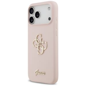 Guess Silicone Big 4G Script Dėklas Apple iPhone 17 Pro Max rožinės spalvos - Image 2