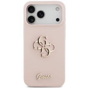 Guess Silicone Big 4G Script Dėklas Apple iPhone 17 Pro Max rožinės spalvos - Image 3