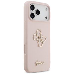 Guess Silicone Big 4G Script Dėklas Apple iPhone 17 Pro Max rožinės spalvos - Image 4