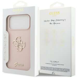 Guess Silicone Big 4G Script Dėklas Apple iPhone 17 Pro Max rožinės spalvos - Image 8