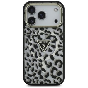 Guess Leopard Glitter MagSafe dėklas Apple iPhone 17 Pro Max juodos spalvos - Image 3