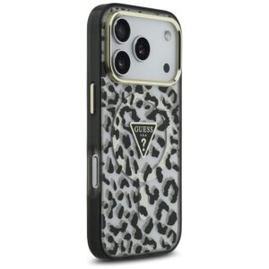 Guess Leopard Glitter MagSafe dėklas Apple iPhone 17 Pro Max juodos spalvos - Image 4