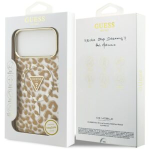 Guess Leopard Glitter MagSafe dėklas Apple iPhone 17 Pro Max rudos spalvos - Image 8