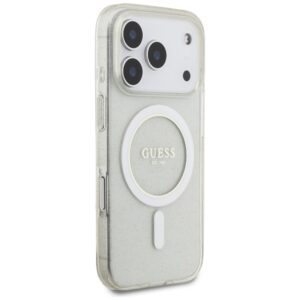 Guess IML Glitter Pearl Strap MagSafe dėklas Apple iPhone 17 Pro skaidrus - Image 4