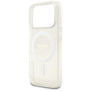 Guess IML Glitter Pearl Strap MagSafe dėklas Apple iPhone 17 Pro skaidrus - Image 6