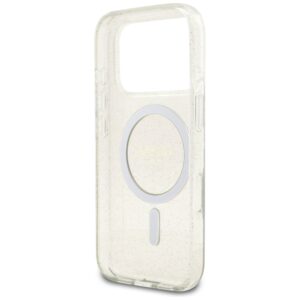 Guess IML Glitter Pearl Strap MagSafe dėklas Apple iPhone 17 Pro skaidrus - Image 7