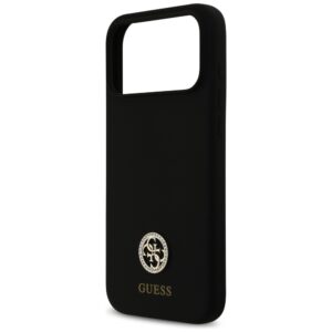 Guess Silicone Logo Strass 4G MagSafe dėklas Apple iPhone 17 Pro Max juodos spalvos - Image 6