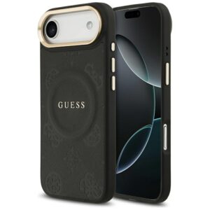 Dėklas Guess Peony Hot Stamp MagSafe Apple iPhone Air juodos spalvos