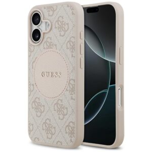 Dėklas Guess 4G Circle Classic Logo MagSafe Apple iPhone 17 rožinės spalvos