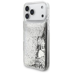 Guess Liq. Glitter Charms Dėklas Apple iPhone 17 Pro Max Silver - Image 2