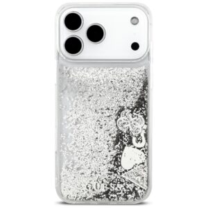 Guess Liq. Glitter Charms Dėklas Apple iPhone 17 Pro Max Silver - Image 3