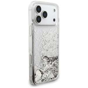 Guess Liq. Glitter Charms Dėklas Apple iPhone 17 Pro Max Silver - Image 4
