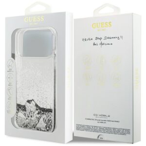 Guess Liq. Glitter Charms Dėklas Apple iPhone 17 Pro Max Silver - Image 8
