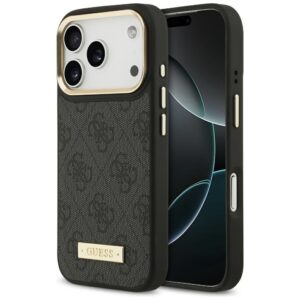 Guess 4G Logo Plate MagSafe dėklas Apple iPhone 17 Pro juodos spalvos - Image 1