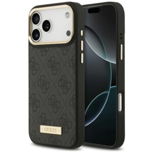 Guess 4G Logo Plate MagSafe dėklas Apple iPhone 17 Pro Max juodos spalvos - Image 1
