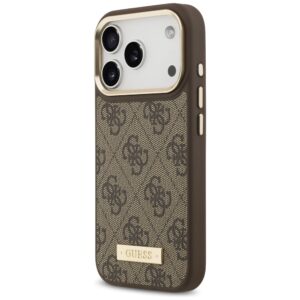 Guess 4G Logo Plate MagSafe dėklas Apple iPhone 17 Pro rudos spalvos - Image 2
