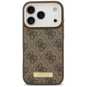 Guess 4G Logo Plate MagSafe dėklas Apple iPhone 17 Pro rudos spalvos - Image 3