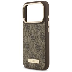 Guess 4G Logo Plate MagSafe dėklas Apple iPhone 17 Pro rudos spalvos - Image 6