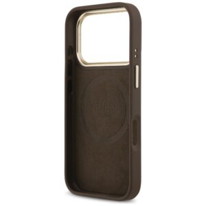 Guess 4G Logo Plate MagSafe dėklas Apple iPhone 17 Pro rudos spalvos - Image 7