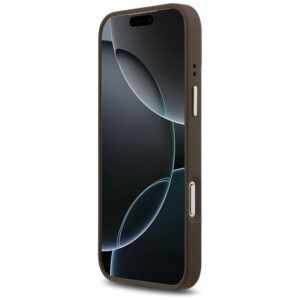 Guess 4G Logo Plate MagSafe dėklas Apple iPhone 17 Pro Max rudos spalvos - Image 5