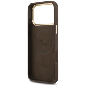 Guess 4G Logo Plate MagSafe dėklas Apple iPhone 17 Pro Max rudos spalvos - Image 7