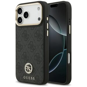Dėklas Guess 4G Strass Logo MagSafe Apple iPhone 17 Pro Max juodos spalvos