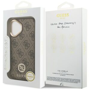 Dėklas Guess 4G Strass Logo MagSafe Apple iPhone 17 rudos spalvos - Image 8