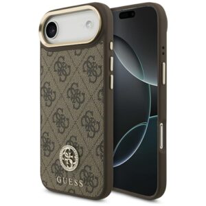 Dėklas Guess 4G Strass Logo MagSafe Apple iPhone Air rudos spalvos